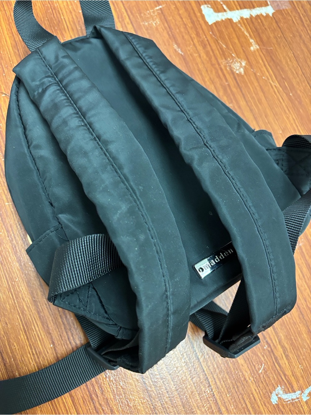 Steve Madden Black Padded Strap Backpack